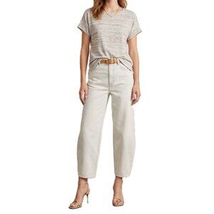 MAJE Space Dye Boxy Tee Size Large Heather Grey Cotton Parisian EUC